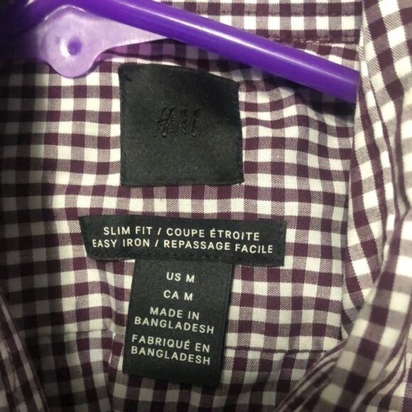 H&M men’s slim fit long sleeve button down gently used size M - Picture 3 of 4